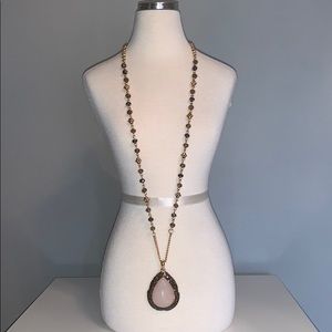 Charming Charlie Long Gold Necklace w/ Stone